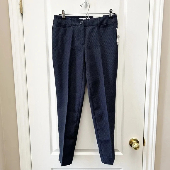 Cleo Every Body Polka  Dot Ankle Pant Navy Blue Size 2 NWT - Picture 4 of 15